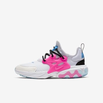 Nike React Presto - Nagyobb Gyerek Utcai Cipő - Fehér/Kék/Fekete/Rózsaszín